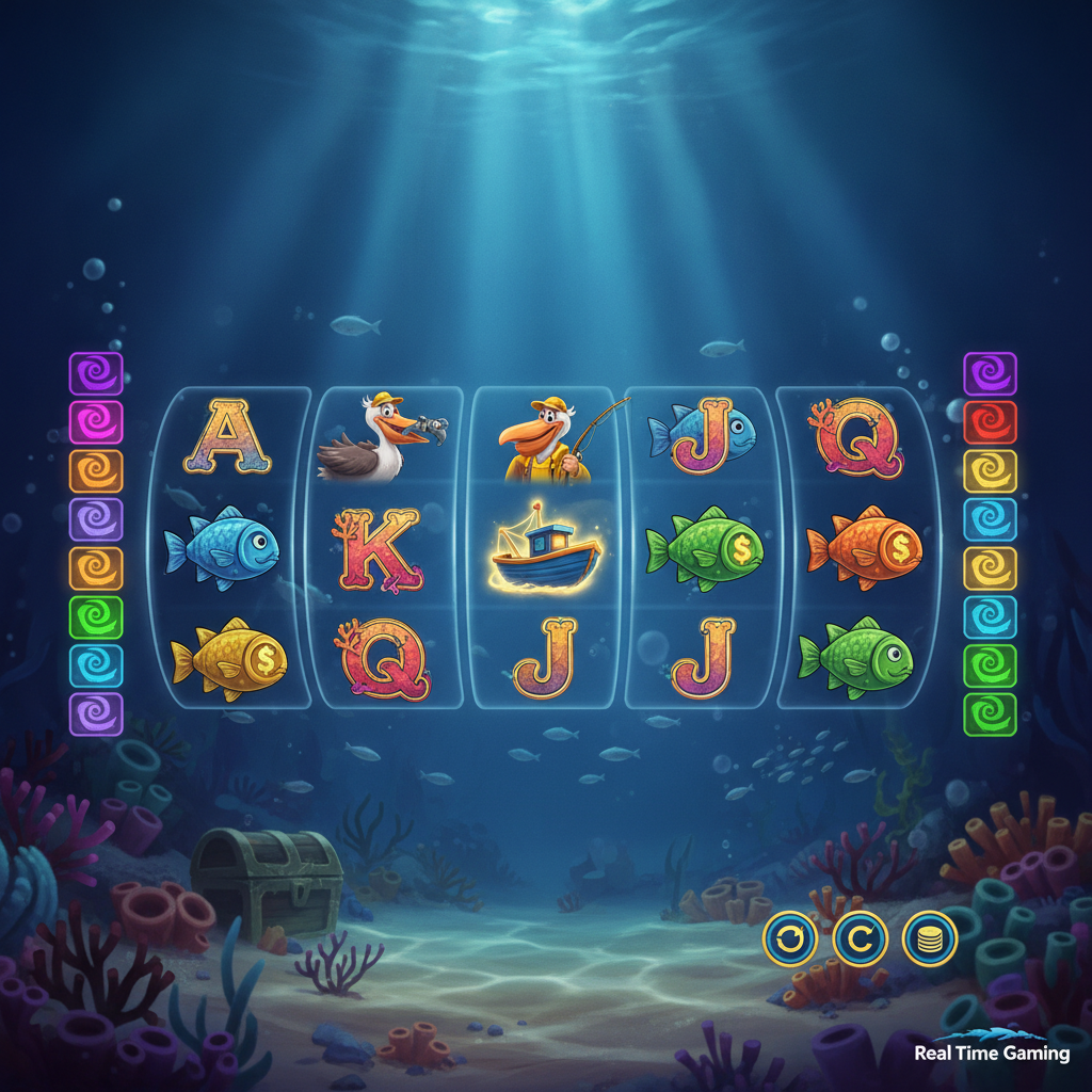 Fishin' Frenzy slot reels and underwater theme