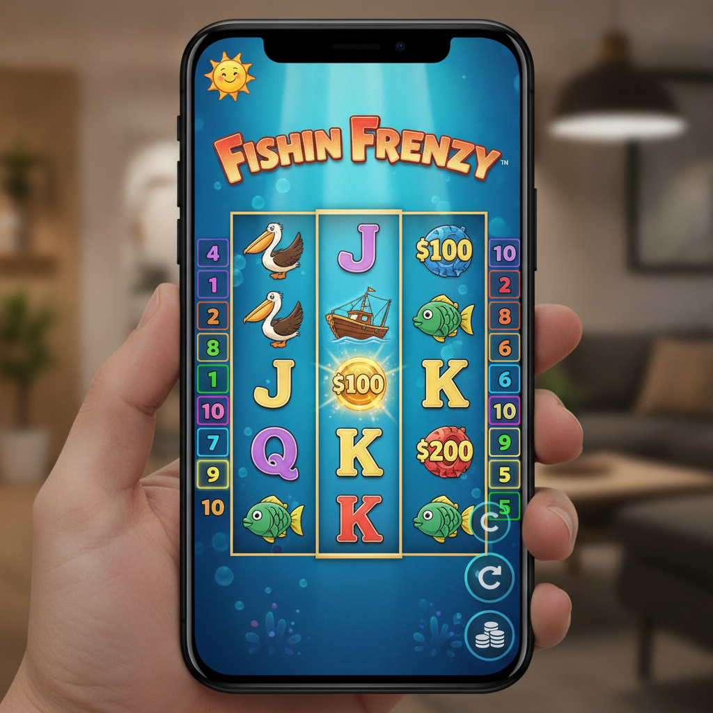Fishin' Frenzy running on a mobile phone